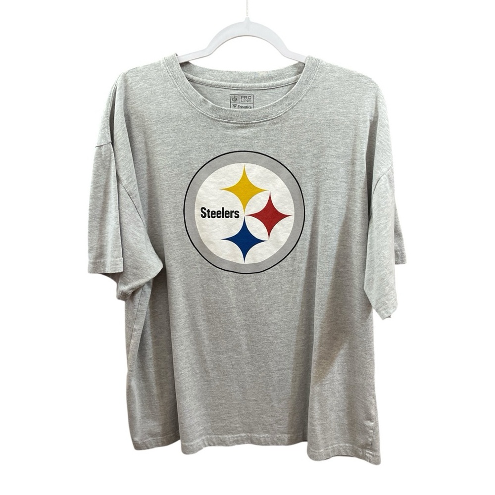 NFL Pro Line Fanatics Mens Pittsburgh Steelers Graphic T-Shirt Gray XXL Football